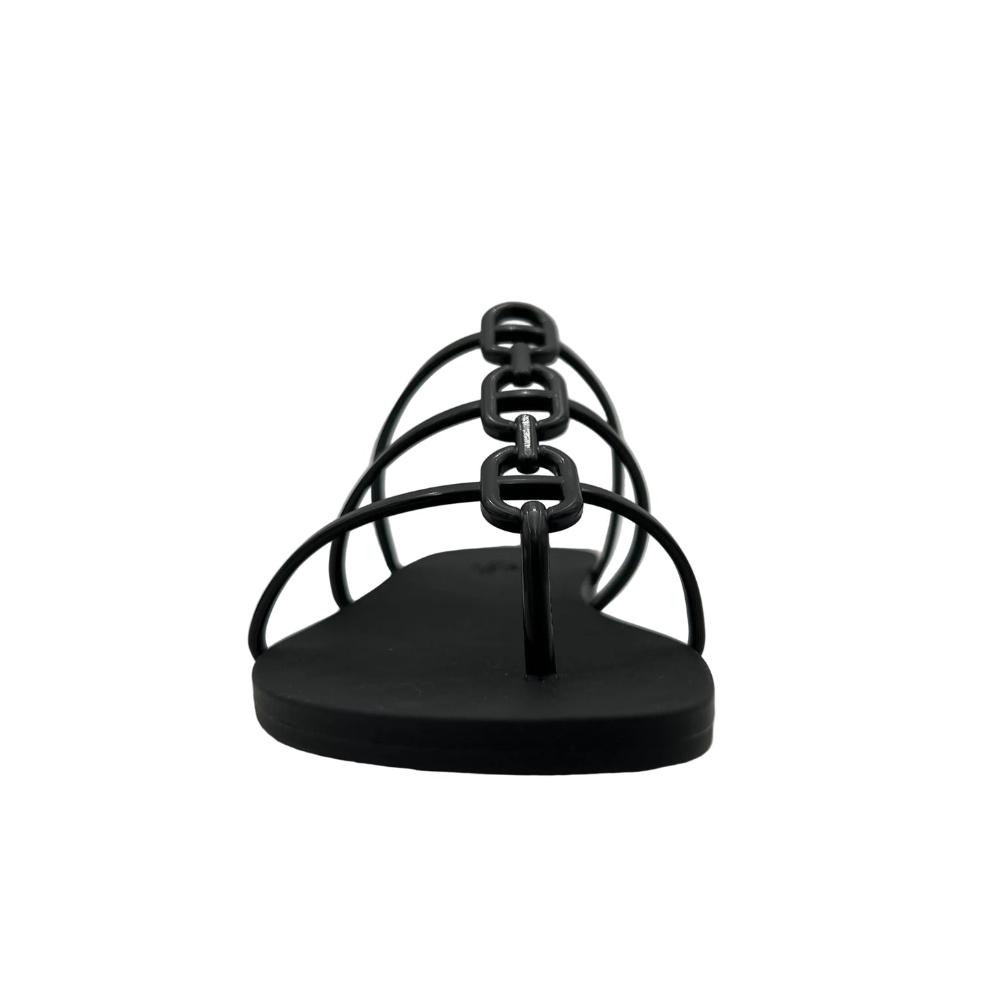 Hermes Mykonos Sandals In Black Noir