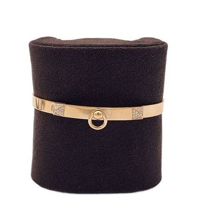 Hermès 18K Rose Gold Diamond Collier de Chien (CDC) XXL Bracelet, Small Model, 48 Diamonds 0.24ct