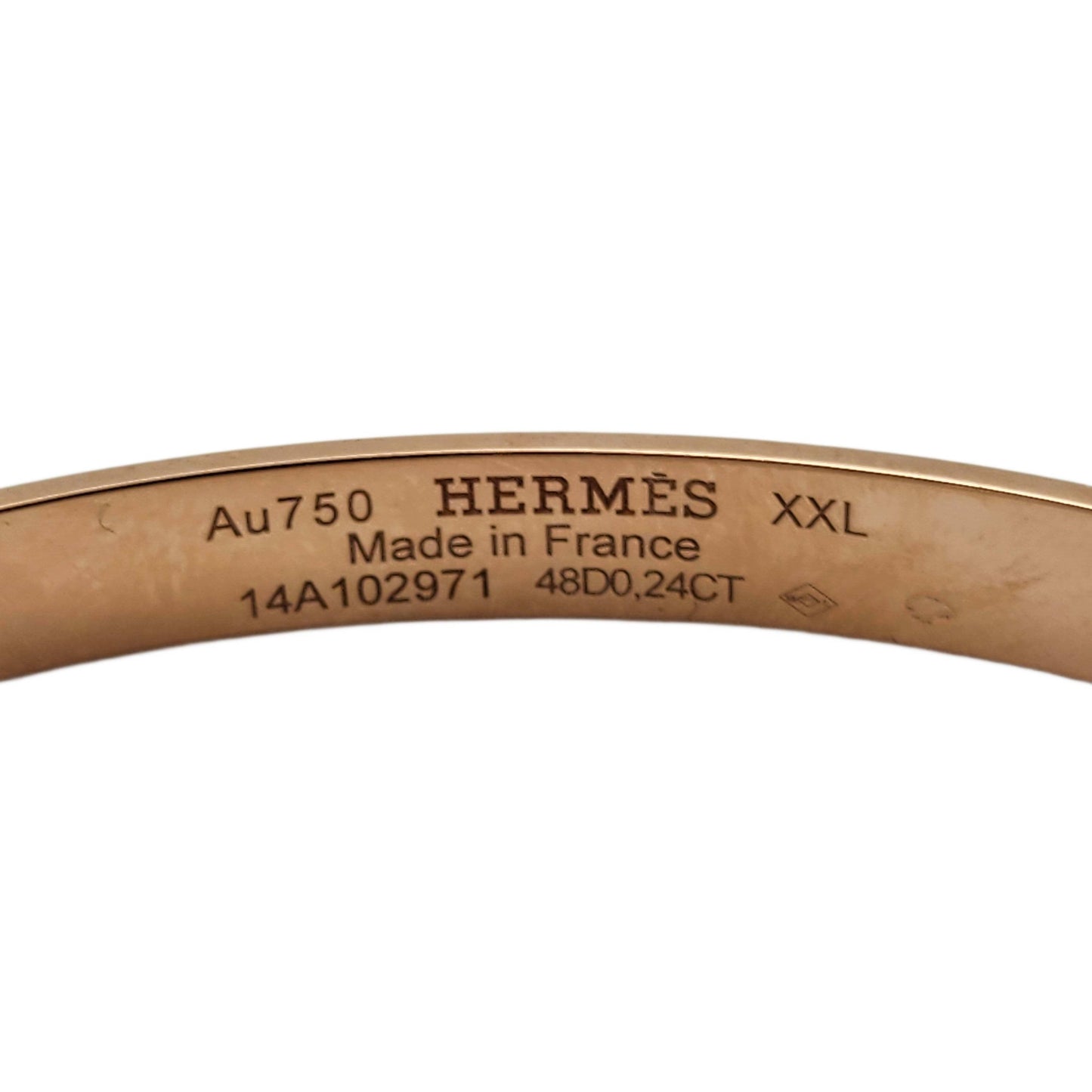 Hermès 18K Rose Gold Diamond Collier de Chien (CDC) XXL Bracelet, Small Model, 48 Diamonds 0.24ct