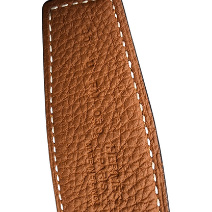 Hermès Bubble Tonight Constance Bi-Color Reversible Belt in Black and Navy Togo Size 80