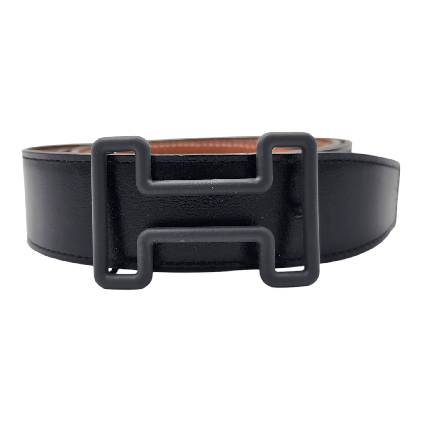 Hermès Bubble Tonight Constance Bi-Color Reversible Belt in Black and Navy Togo Size 80