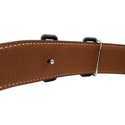 Hermès Bubble Tonight Constance Bi-Color Reversible Belt in Black and Navy Togo Size 80