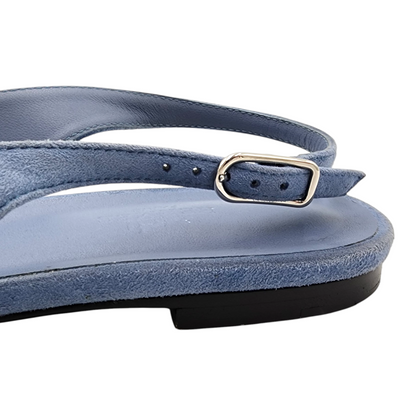 Hermes Innocente Ballerina Slingback Pumps In Blue Suede Bleu Ciel