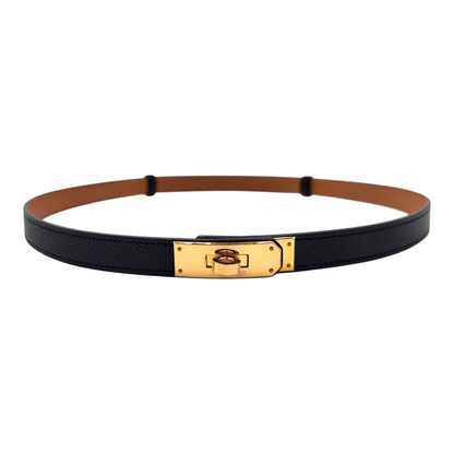 Hermès Kelly 18 Belt in Noir Epsom GHW