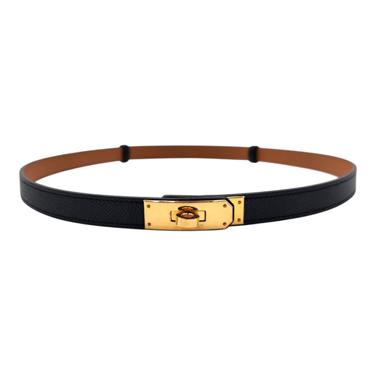 Hermès Kelly 18 Belt in Noir Epsom GHW