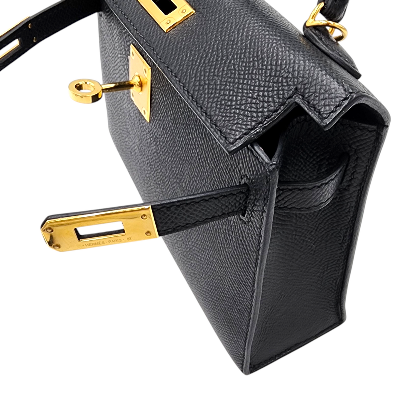 Hermès Mini Kelly 20 Sellier in Noir Epsom GHW