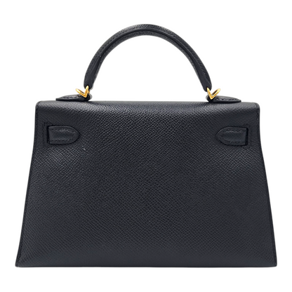 Hermès Mini Kelly 20 Sellier in Noir Epsom GHW