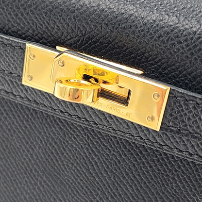Hermès Mini Kelly 20 Sellier in Noir Epsom GHW