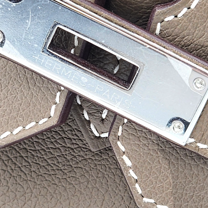 Hermès Shoulder Birkin 29 in Etoupe Evercolor PHW