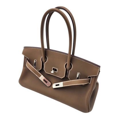 Hermès Shoulder Birkin 29 in Etoupe Evercolor PHW