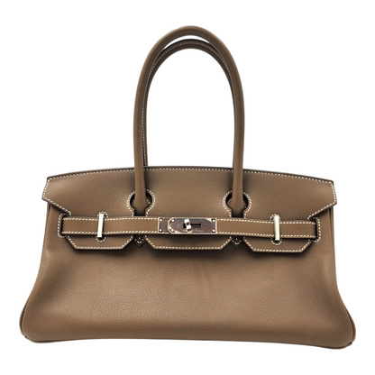 Hermès Shoulder Birkin 29 in Etoupe Evercolor PHW