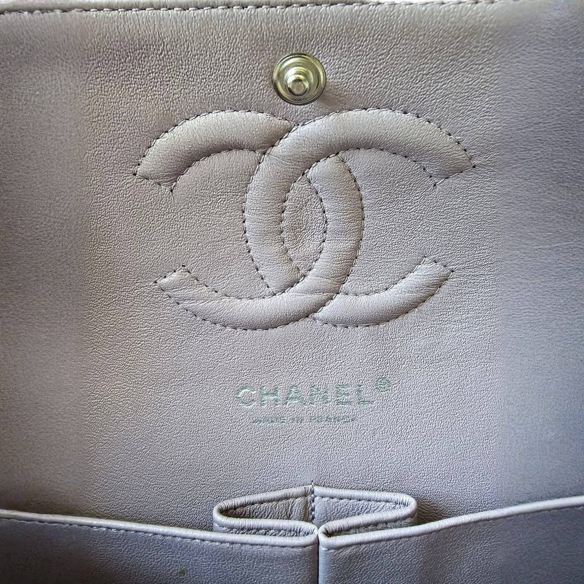 CHANEL Quilted W Flap Shoulder Bag