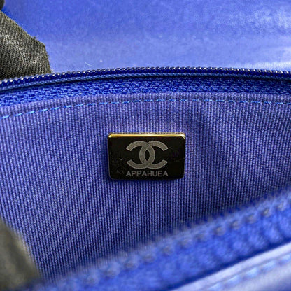 Chanel Lambskin Quilted Chanel 19 Wallet On Chain WOC Blue