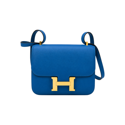 Hermès Constance 18 Mini in Bleu Zanzibar Evercolor Leather with Gold Hardware