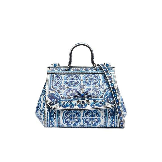 Dolce & Gabbana Mini Sicily Majolica-Print Top-Handle Bag