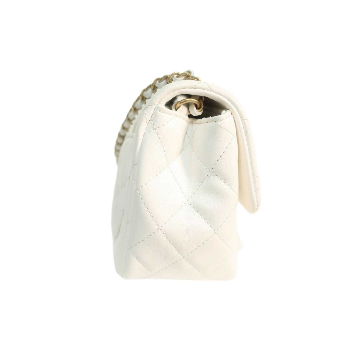 Chanel White Quilted Lambskin Romance Mini Flap Bag