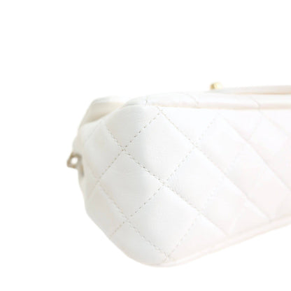 Chanel White Quilted Lambskin Romance Mini Flap Bag