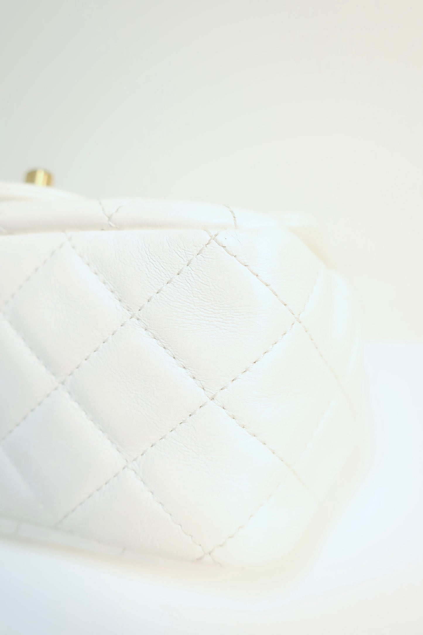 Chanel White Quilted Lambskin Romance Mini Flap Bag