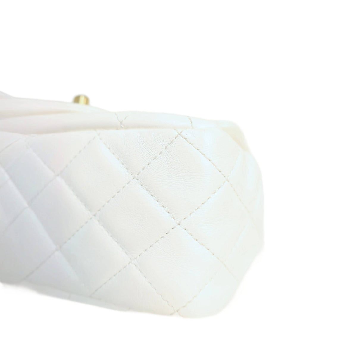 Chanel White Quilted Lambskin Romance Mini Flap Bag