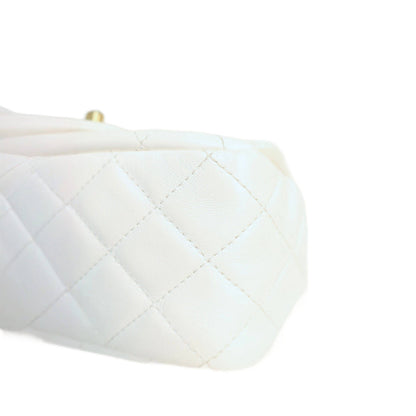 Chanel White Quilted Lambskin Romance Mini Flap Bag