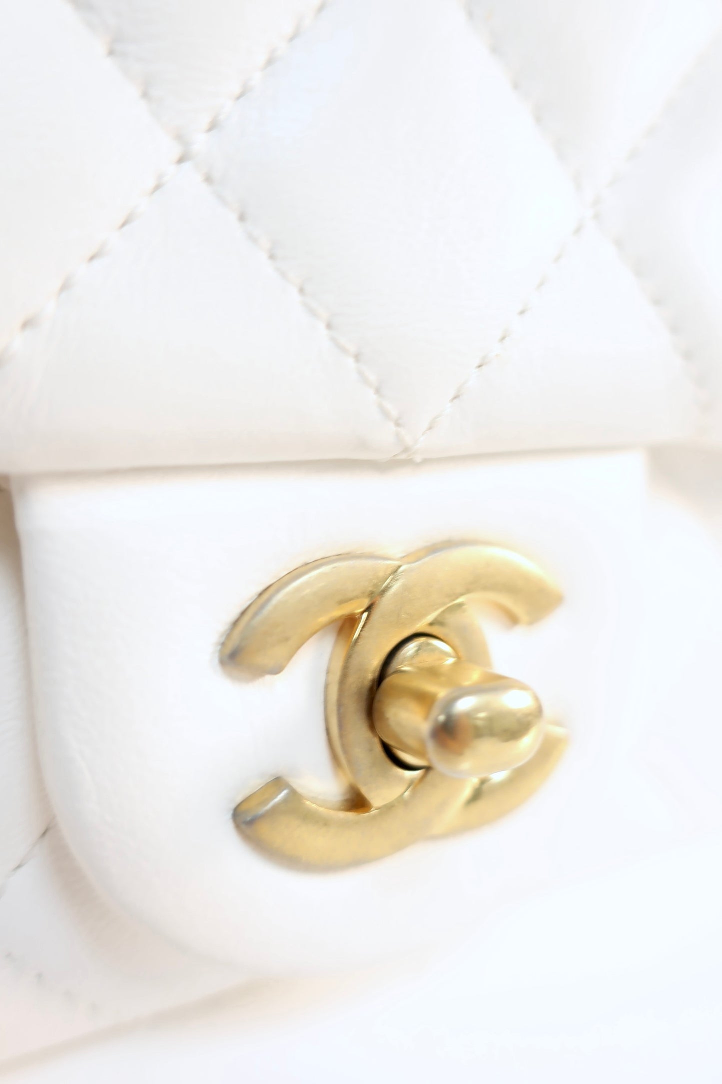 Chanel White Quilted Lambskin Romance Mini Flap Bag