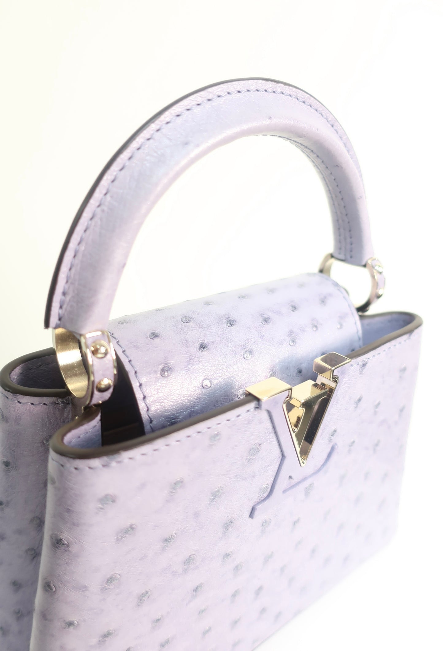 Louis Vuitton Ostrich Capucines Mini Grey