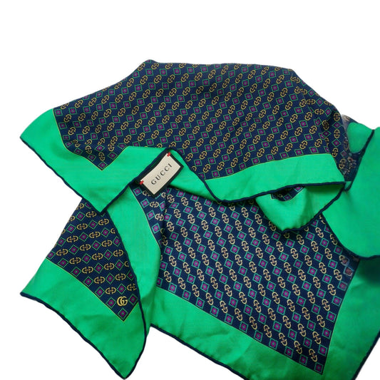 Gucci Logo Print Silk Pocket Square