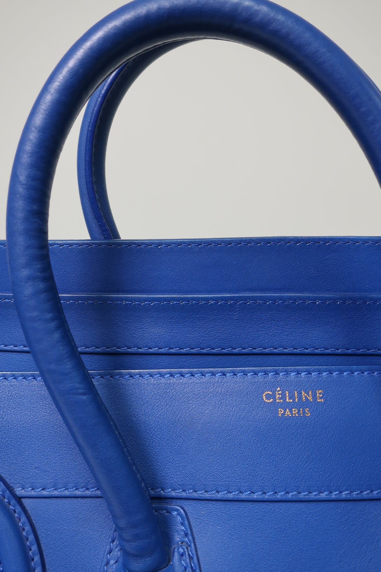 Celine  Smooth Calfskin Mini Luggage Royal Blue