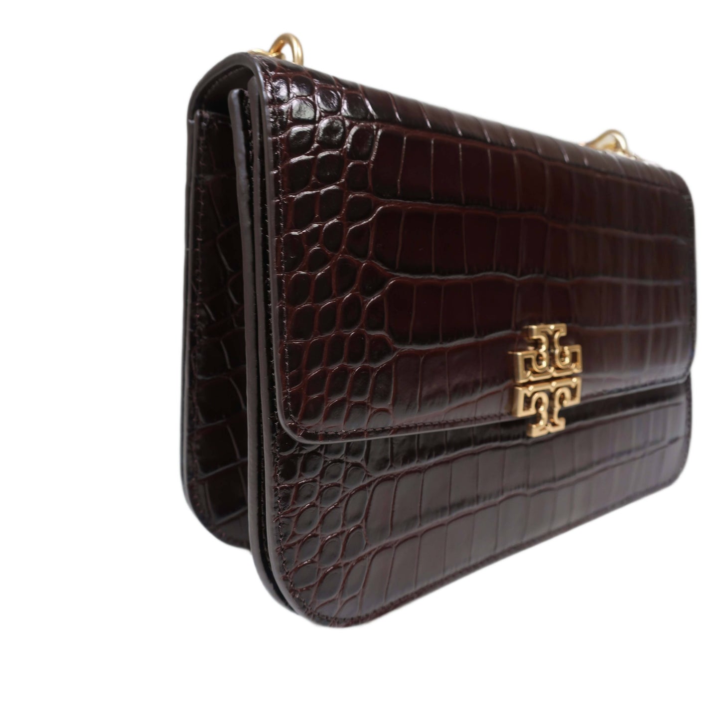 TORY BURCH Britten Medium Crocodile Material Adjustable Shoulder Bag