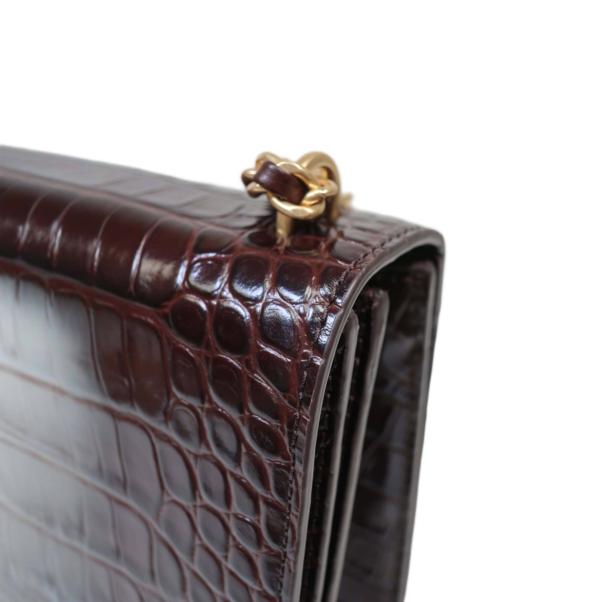 TORY BURCH Britten Medium Crocodile Material Adjustable Shoulder Bag