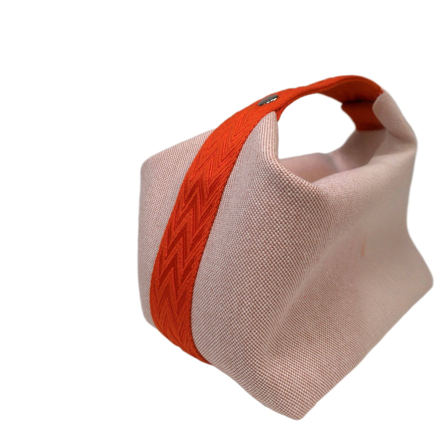HERMES Canvas Large Bride-A-Brac Pouch Natural Orange