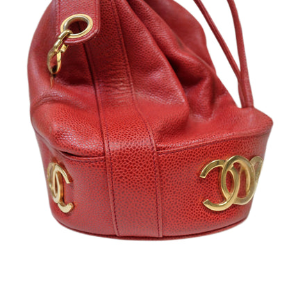 CHANEL Large Triple CC Caviar Bucket Bag