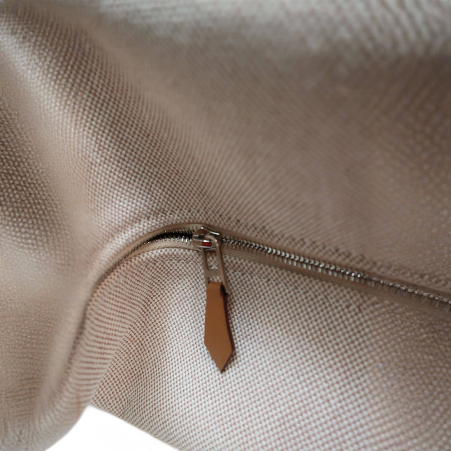HERMES Canvas Large Bride-A-Brac Pouch Natural Orange