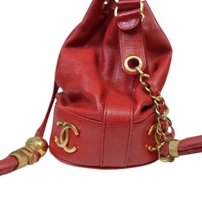 CHANEL Large Triple CC Caviar Bucket Bag