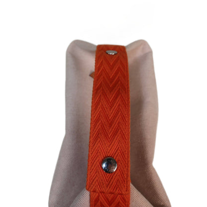 HERMES Canvas Large Bride-A-Brac Pouch Natural Orange