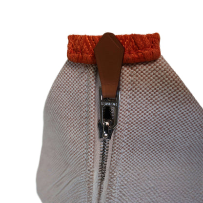 HERMES Canvas Large Bride-A-Brac Pouch Natural Orange