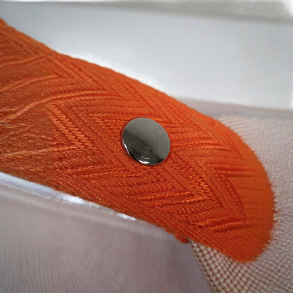 HERMES Canvas Large Bride-A-Brac Pouch Natural Orange