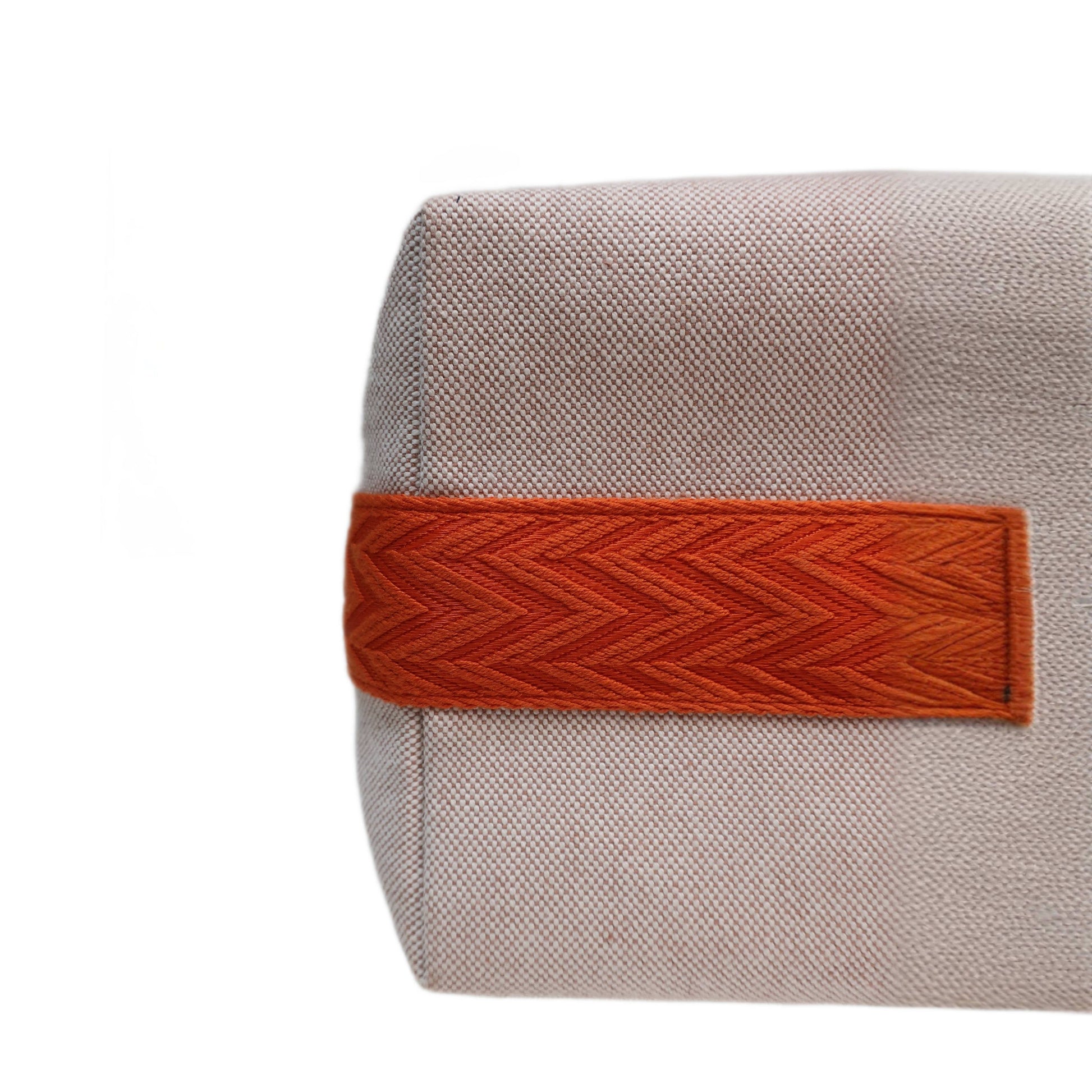HERMES Canvas Large Bride-A-Brac Pouch Natural Orange