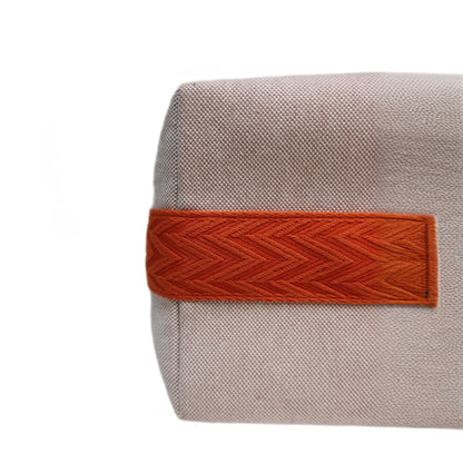 HERMES Canvas Large Bride-A-Brac Pouch Natural Orange