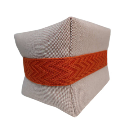 HERMES Canvas Large Bride-A-Brac Pouch Natural Orange