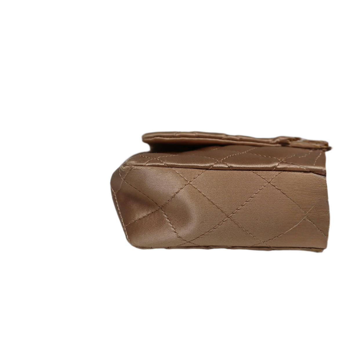CHANEL Limited Edition Gold Quilted Satin East West Single Flap Bag