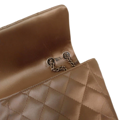 CHANEL Limited Edition Gold Quilted Satin East West Single Flap Bag