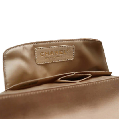 CHANEL Limited Edition Gold Quilted Satin East West Single Flap Bag