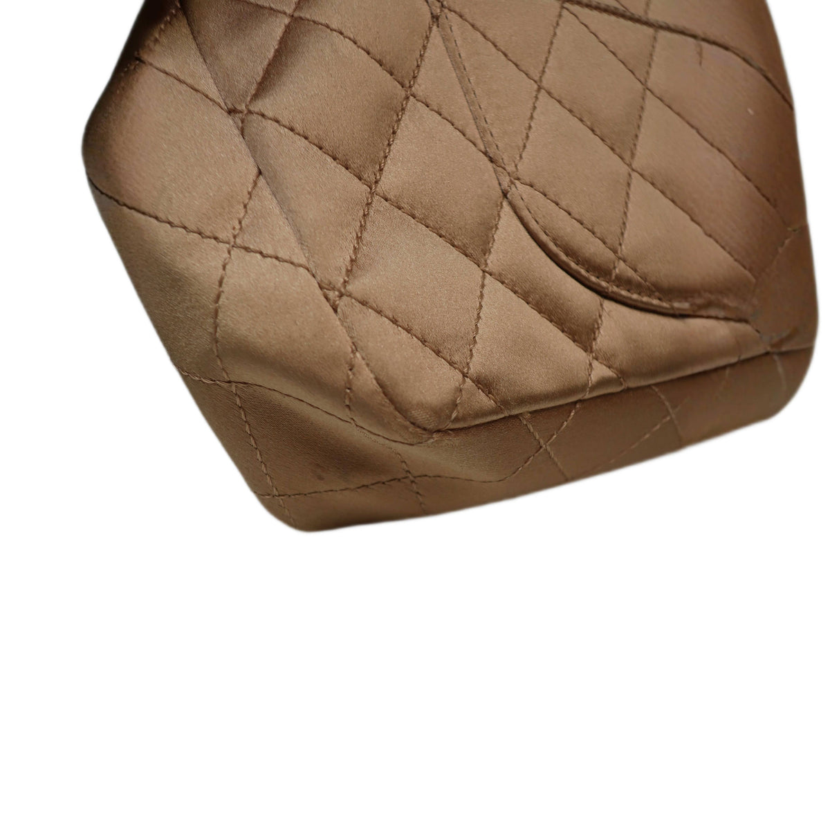 CHANEL Limited Edition Gold Quilted Satin East West Single Flap Bag