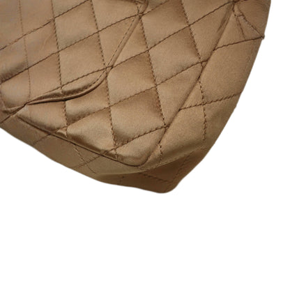 CHANEL Limited Edition Gold Quilted Satin East West Single Flap Bag