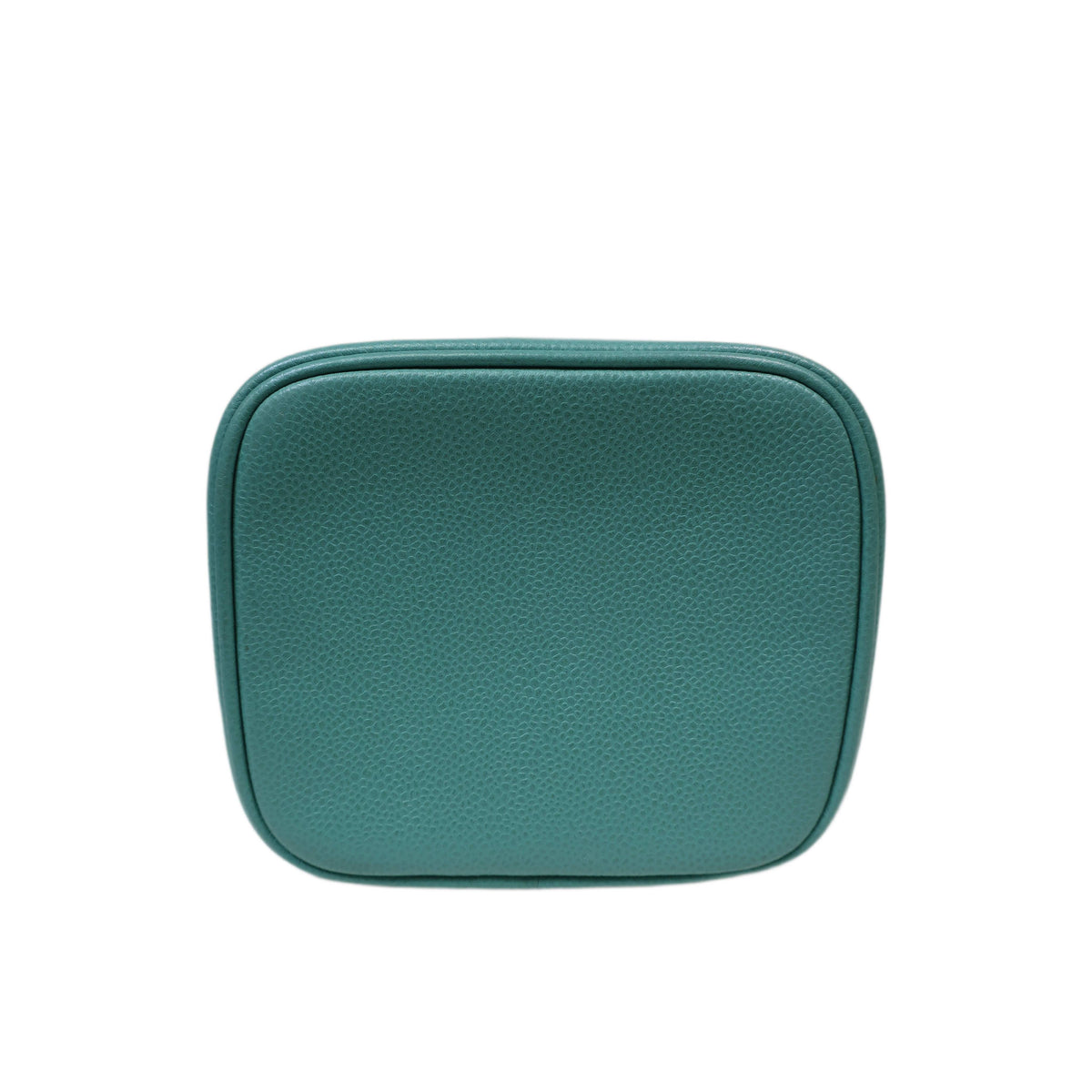 CHANEL Vanity Bag Pouch in Turquoise Blue Green Grained Leather