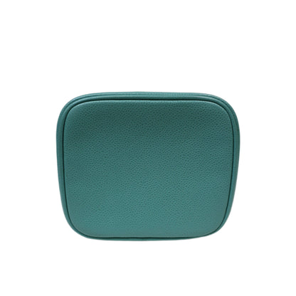 CHANEL Vanity Bag Pouch in Turquoise Blue Green Grained Leather