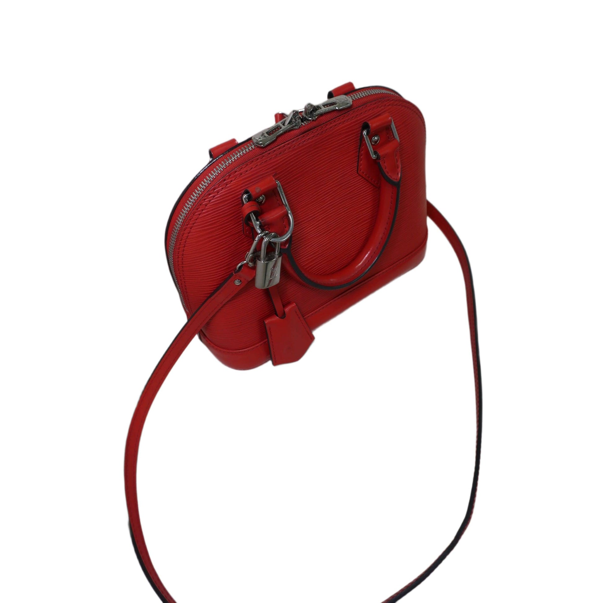 LOUIS VUITTON Red Epi Leather Alma BB Satchel