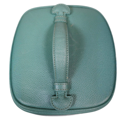 CHANEL Vanity Bag Pouch in Turquoise Blue Green Grained Leather