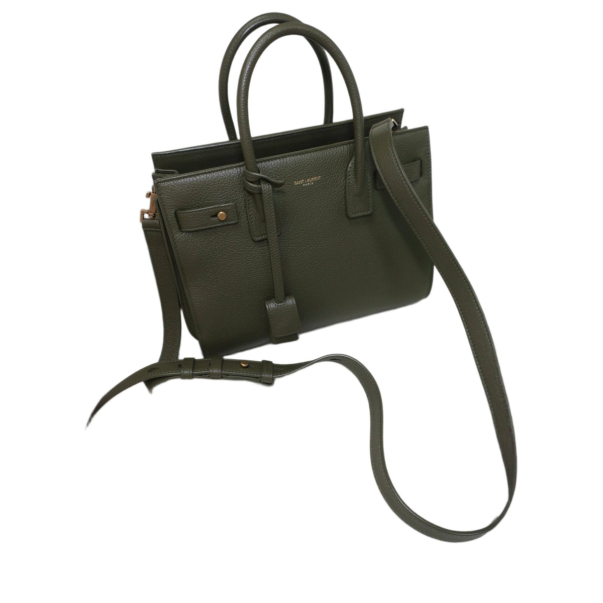 SAINT LAURENT Grained Calfskin Nano Supple Sac De Jour Bag